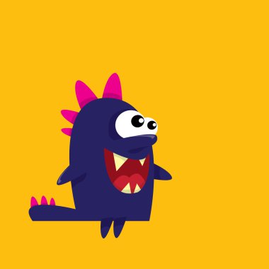 Vektör karikatür komik ejderha. Çizgi film dinozor.