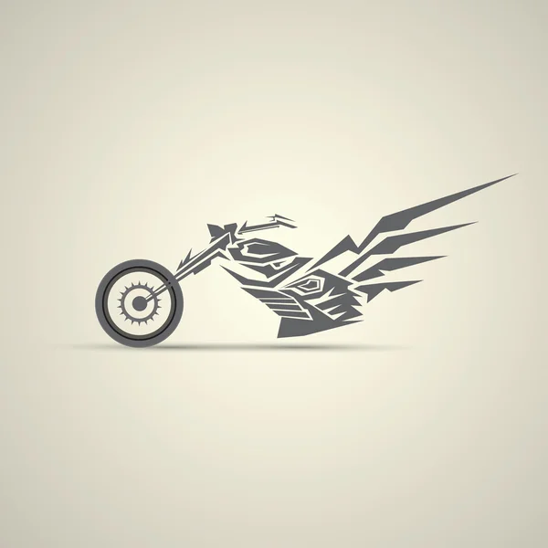 Etiqueta de la motocicleta, placa. motocicleta abstracta — Vector de stock