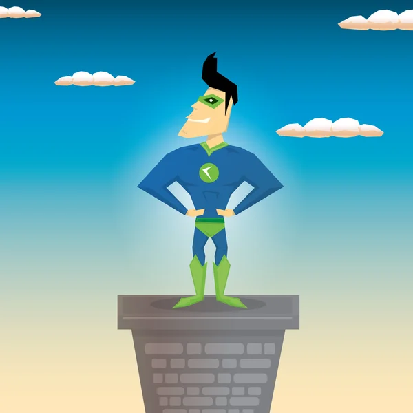Superhjälten. vektor illustration — Stock vektor