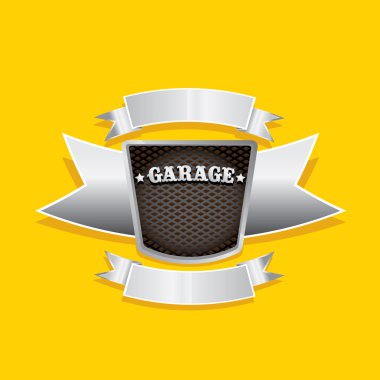 Vektör metalik otomotiv, motosiklet rozeti