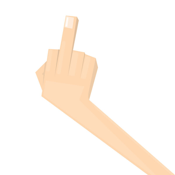 простой мужской рукой со средним пальцем
. 