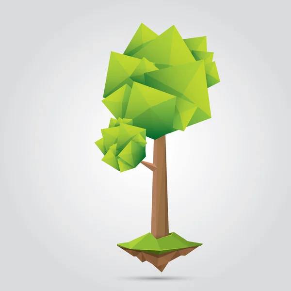 Conceptual polygonal tree. vector Illustration — Stock Vector