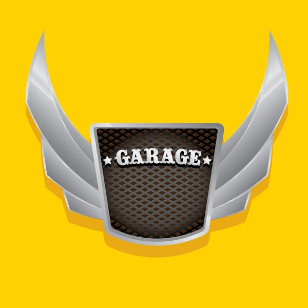 Vector metallic automotive, motorcycle badge — Stock Vector