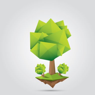 Kavramsal poligonal ağaç. vektör çizimi