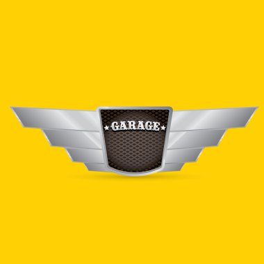 Vektör metalik otomotiv, motosiklet rozeti