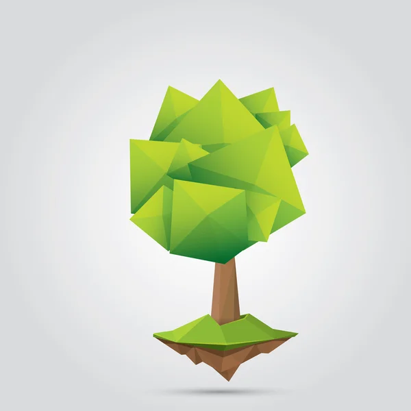 Conceptual polygonal tree. vector Illustration — Stock Vector