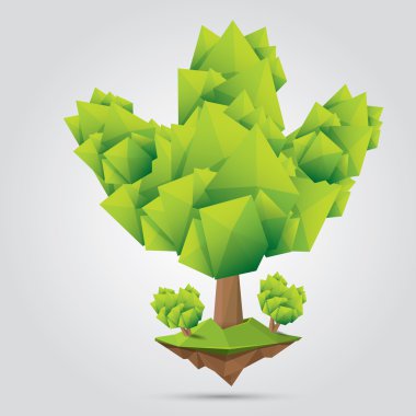 Kavramsal poligonal ağaç. vektör çizimi