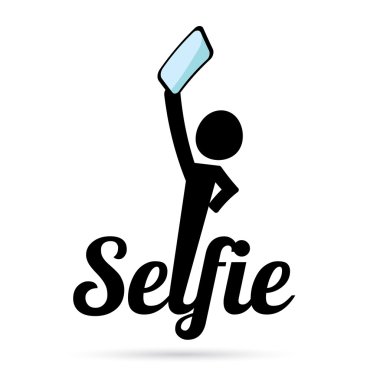 Selfie fotoğrafta akıllı telefon kavram simgesine .