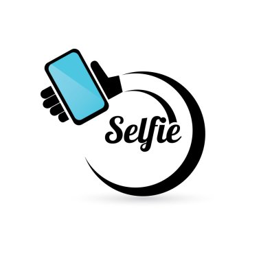 Selfie fotoğrafta akıllı telefon kavram simgesine .