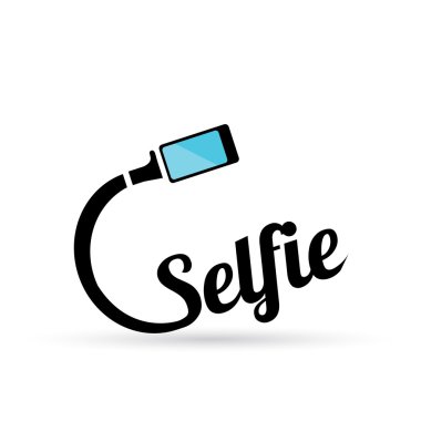 Selfie fotoğrafta akıllı telefon kavram simgesine .