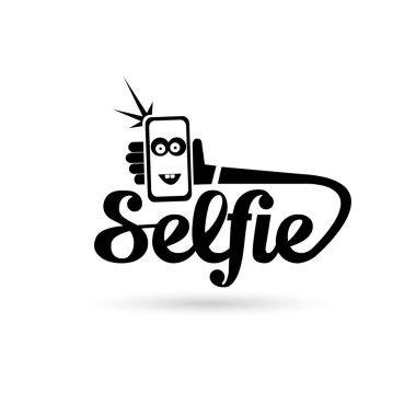 Selfie fotoğrafta akıllı telefon kavram simgesine .