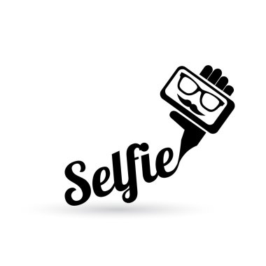 Selfie fotoğrafta akıllı telefon kavram simgesine .