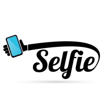 Selfie fotoğrafta akıllı telefon kavram simgesine .