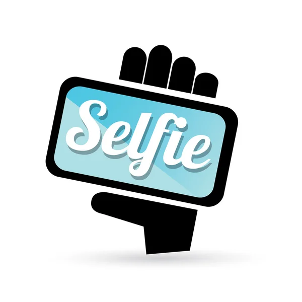 Nemen van Selfie foto op slimme telefoon concept pictogram . — Stockvector