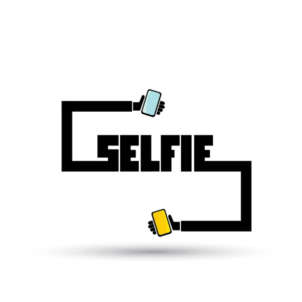 Tomar foto selfie en el icono del concepto de teléfono inteligente  . — Archivo Imágenes Vectoriales