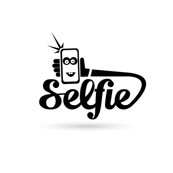 Tirando foto selfie no ícone conceito de telefone inteligente  . — Vetor de Stock