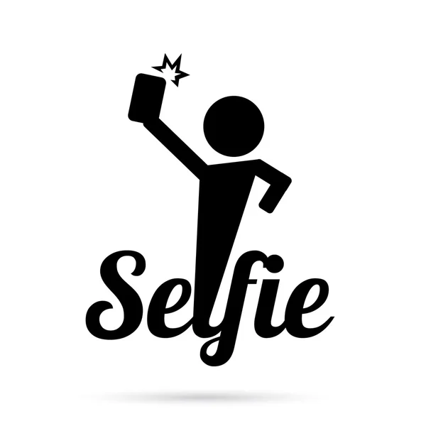 Tomar foto selfie en el icono del concepto de teléfono inteligente  . — Vector de stock