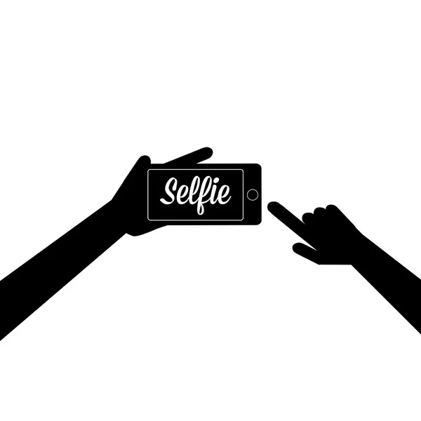 Nemen van Selfie foto op slimme telefoon concept pictogram . — Stockvector