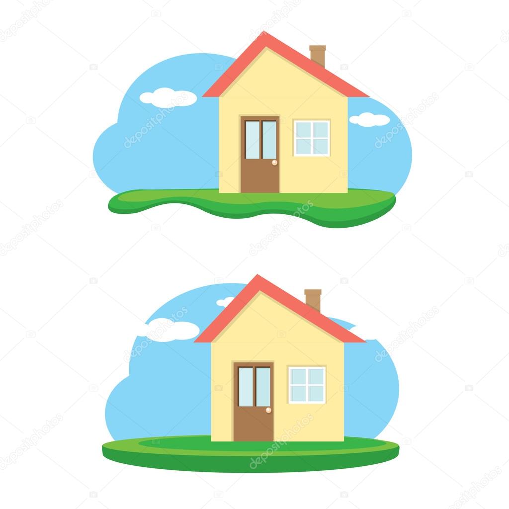 Vector house illustration. home sweet home logo