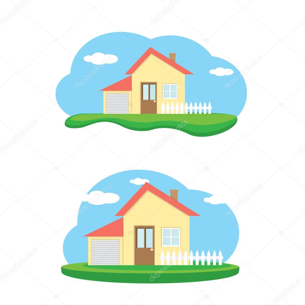 Vector house illustration. home sweet home logo