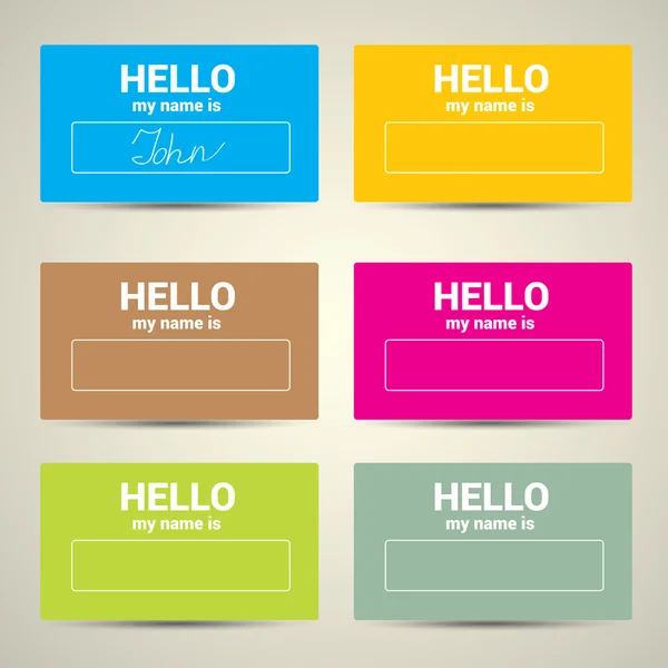 Hello My Name Is... Name Tag Set. — Stock Vector