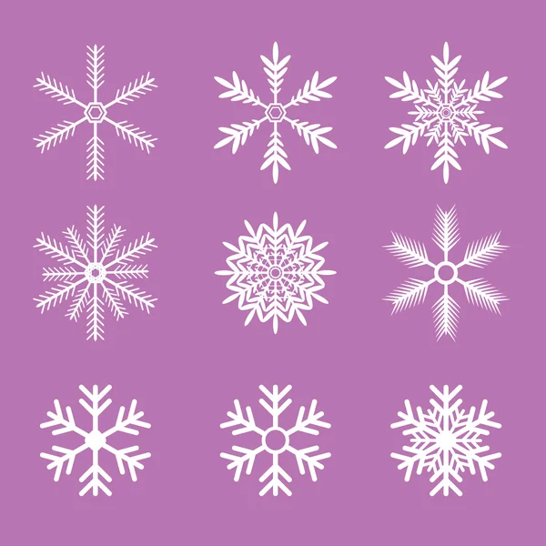 Snowflakes vector set. snow flake icon — Stock Vector