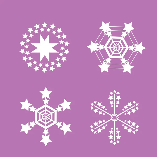 Ensemble vecteur flocons de neige. icône flocon de neige — Image vectorielle