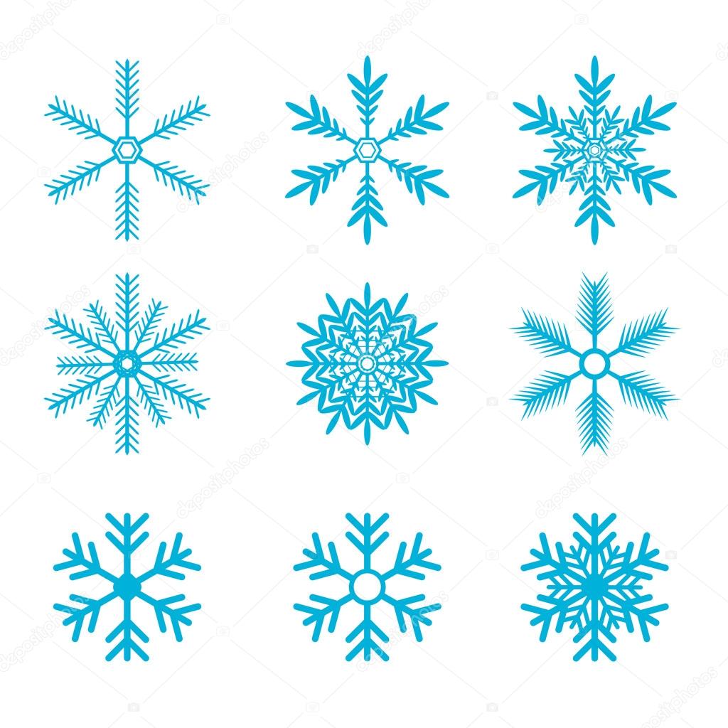 Snowflakes vector set. snow flake icon 