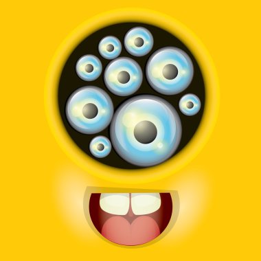 Canavar yüz vektör illüstrasyonu