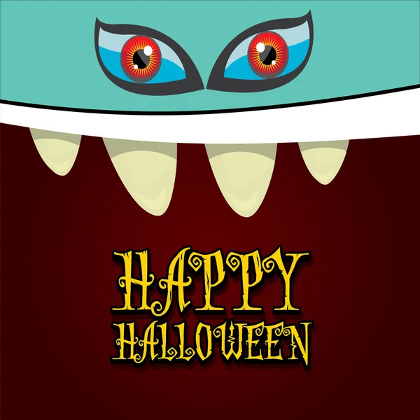 Monstruo cara vector. tarjeta de felicitación de Halloween — Archivo Imágenes Vectoriales