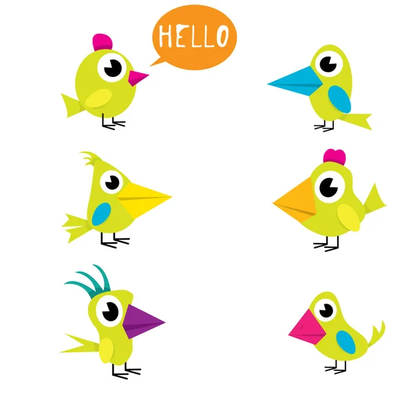 Cute birds collection — Stock Vector