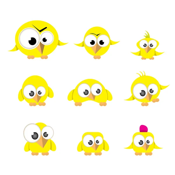 Cute vogels collectie — Stockvector