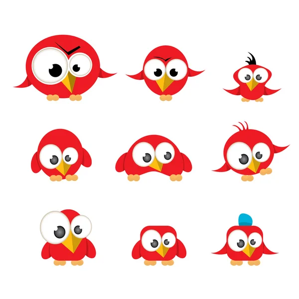 Cute vogels collectie — Stockvector