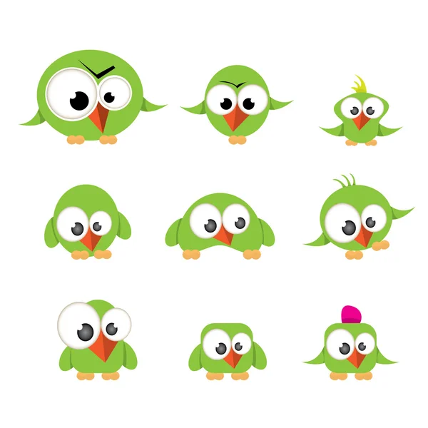 Collection d'oiseaux mignons — Image vectorielle