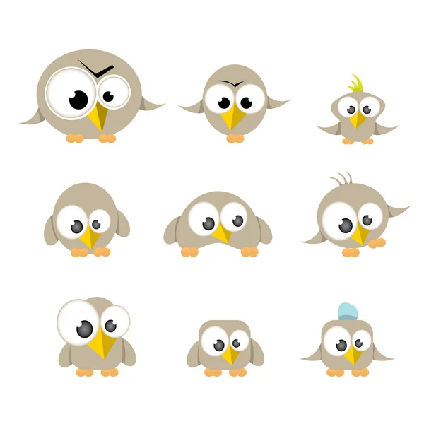 Cute vogels collectie — Stockvector