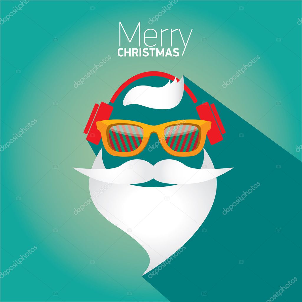 Christmas hipster poster for party or card.