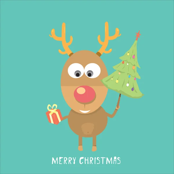 Vector Christmas reindeer — Stock Vector