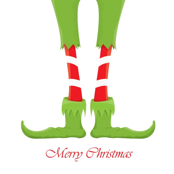 Christmas tecknade elfs ben på vit bakgrund — Stock vektor