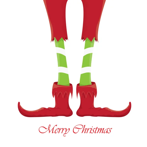 Christmas tecknade elfs ben på vit bakgrund — Stock vektor