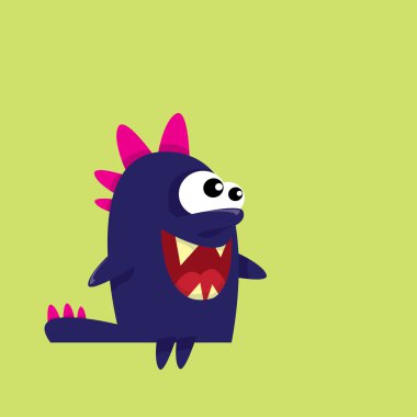 Vektör karikatür komik ejderha. Çizgi film dinozor.