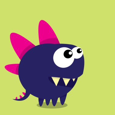 Vektör karikatür komik ejderha. Çizgi film dinozor.