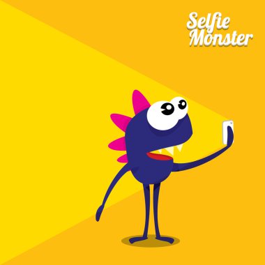 Selfie fotoğrafta akıllı telefon canavar