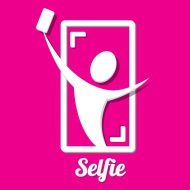 Selfie fotoğrafta akıllı telefon kavram simgesine