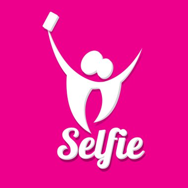 Selfie fotoğrafta akıllı telefon kavram simgesine