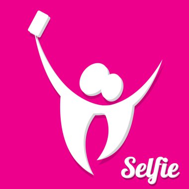 Selfie fotoğrafta akıllı telefon kavram simgesine