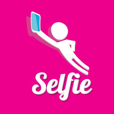 Selfie fotoğrafta akıllı telefon kavram simgesine