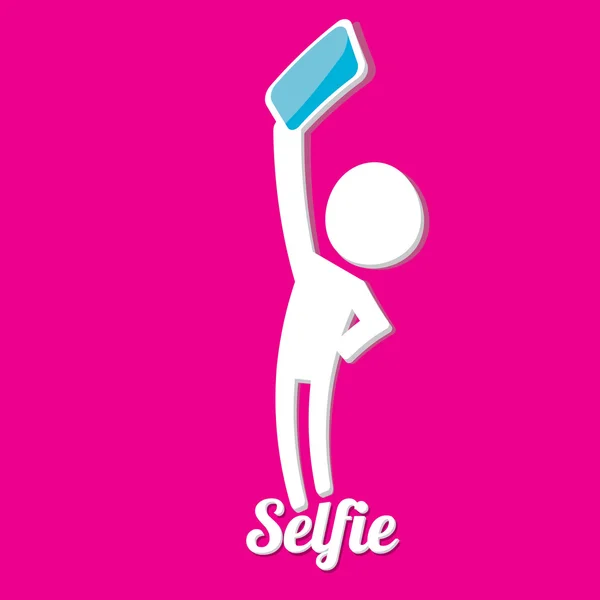 Selfie mit Smartphone-Ikone — Stockvektor