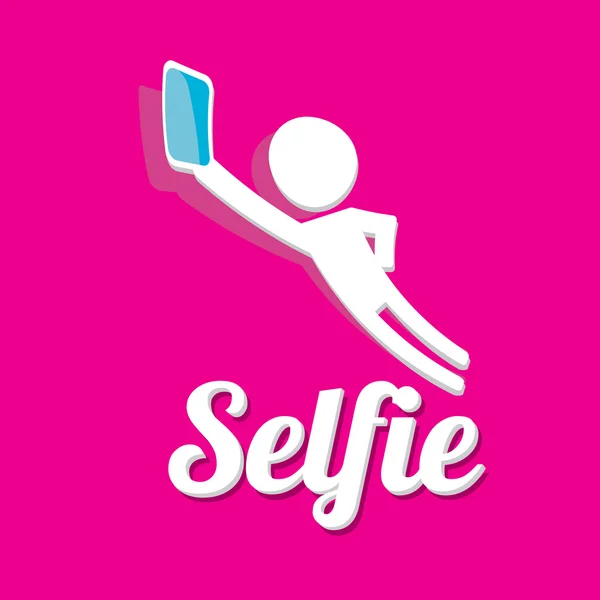Scattare foto selfie sull'icona del concetto di Smart Phone — Vettoriale Stock