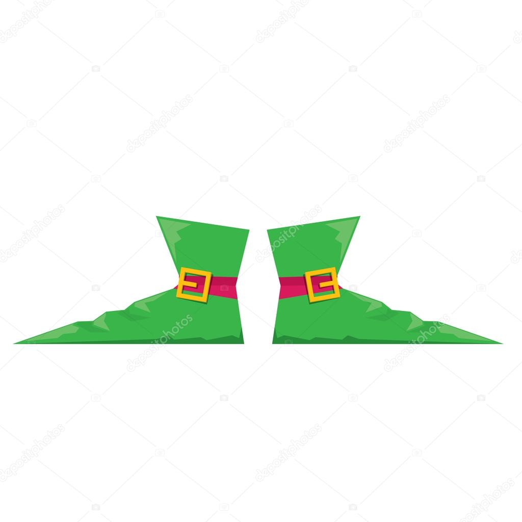 christmas elf shoes. vector illustration