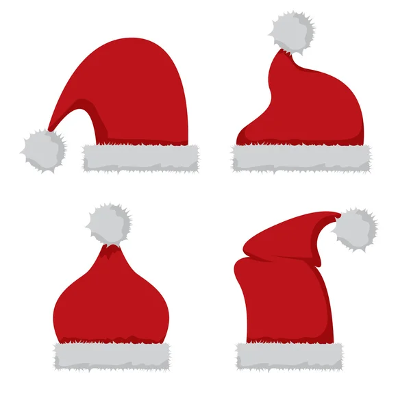 Icône rouge chapeau Santa isolé sur blanc — Image vectorielle